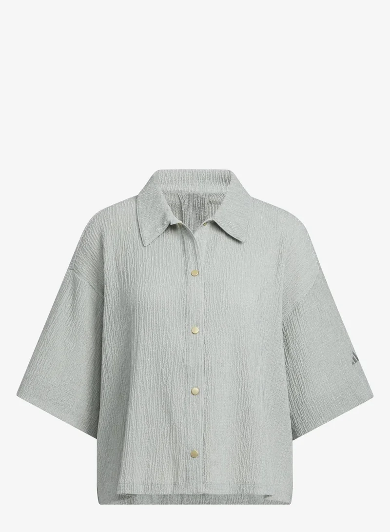 اديداس قميص بأكمام قصيرة SOFTLUX SHEER LOOSE FIT COLLAR